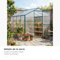 Serre de jardin polycarbonate 4,8 m² avec cadre aluminium – système de gouttière et fenêtre