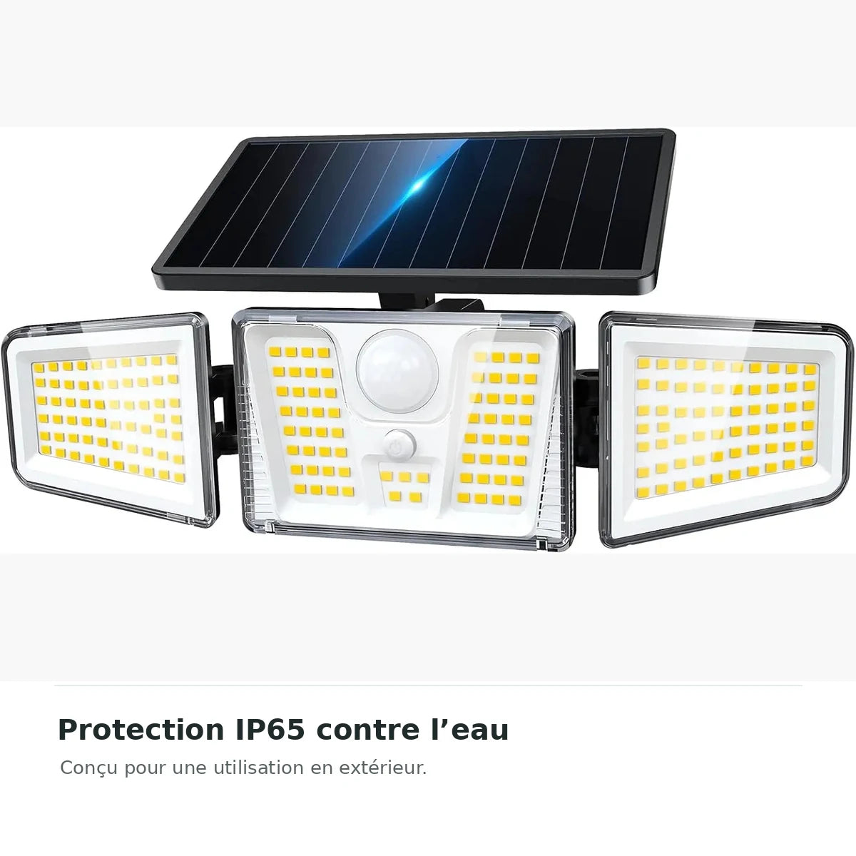 Projecteur solaire extérieur 210 LED avec détecteur de mouvement – protection IP65