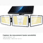 Projecteur solaire extérieur 210 LED avec détecteur de mouvement – détection de mouvement