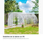 Serre tunnel de jardin 12 m² 4 × 3 × 2 m avec bâche PE – ancrage au sol