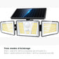 Projecteur solaire extérieur 210 LED avec détecteur de mouvement – trois modes de fonctionnement