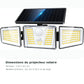 Projecteur solaire extérieur 210 LED avec détecteur de mouvement – dimensions du produit