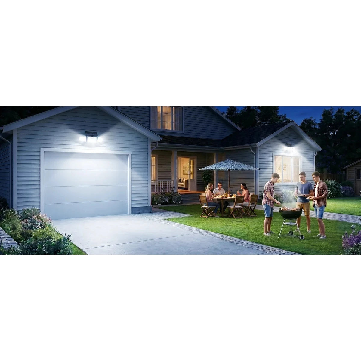 Projecteur solaire extérieur 210 LED avec détecteur de mouvement – éclairage d'une maison