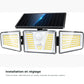 Projecteur solaire extérieur 210 LED avec détecteur de mouvement – réglage du projecteur