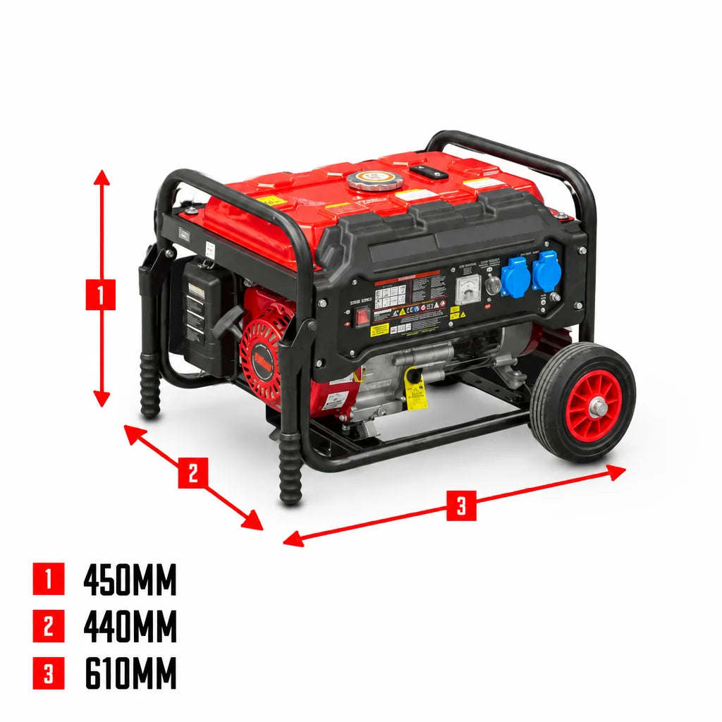 Groupe électrogène essence 3000 W avec roues et régulation AVR – présentation complémentaire