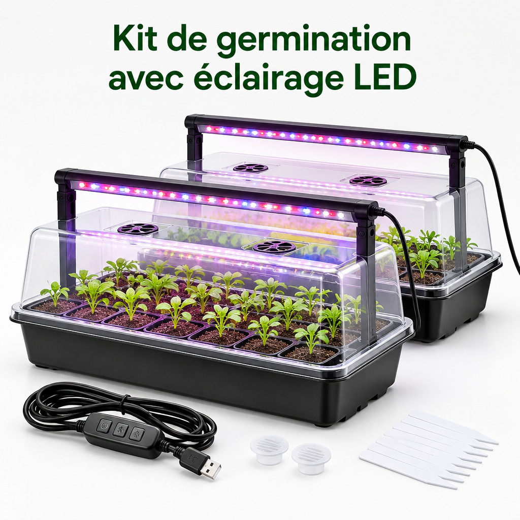 Kit de germination avec éclairage LED - vue principale