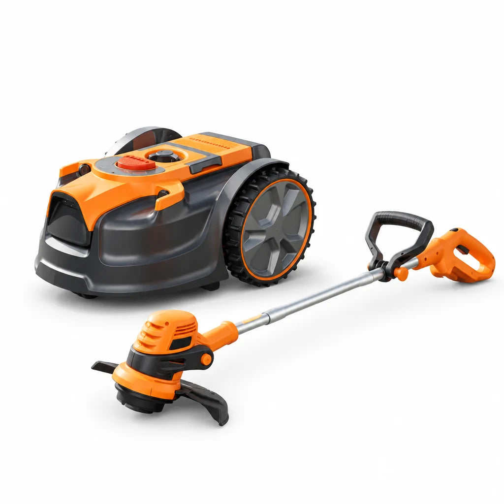 Kit robot tondeuse sans fil périmétrique avec coupe-bordures 24 V – vue principale
