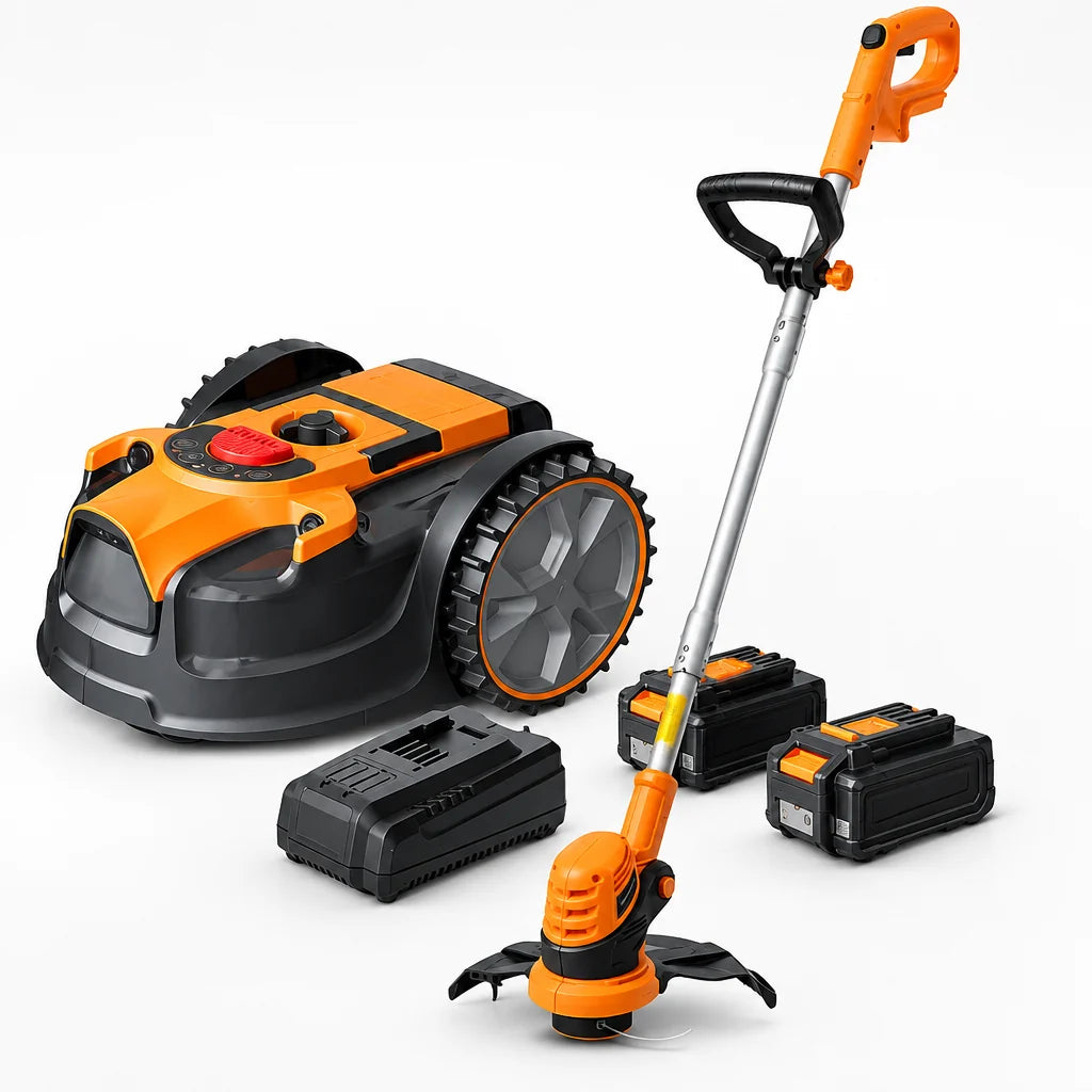 Kit robot tondeuse sans fil périmétrique avec coupe-bordures 24 V – détail du produit