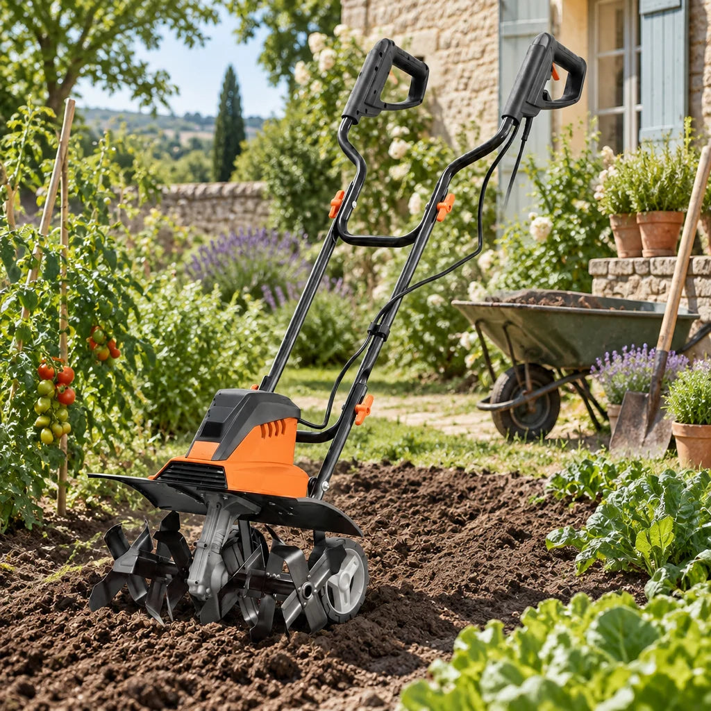 Motobineuse électrique 1500 W avec largeur de travail 45 cm – mise en situation