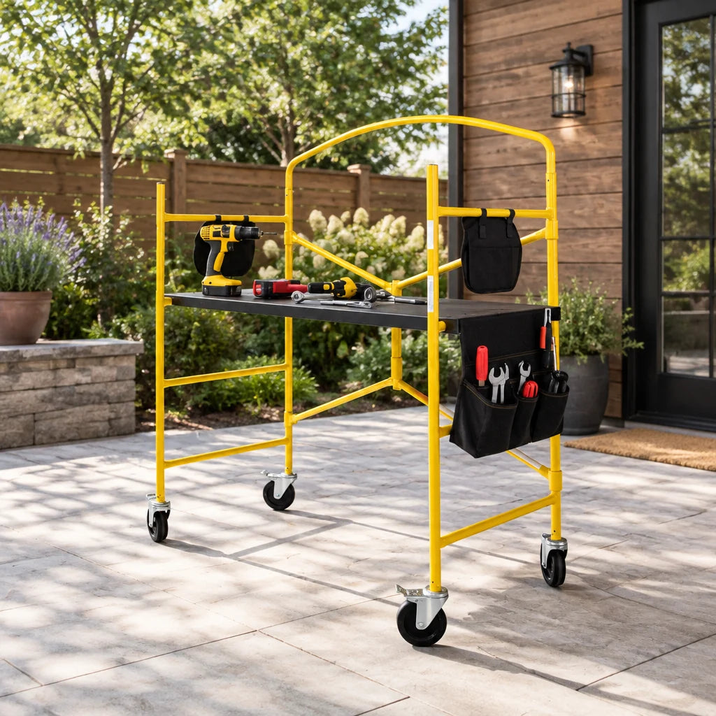Plateforme de travail pliante en acier avec charge maximale 225 kg – mise en situation