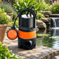 Pompe submersible pour eaux chargées 400 W avec flotteur – mise en situation