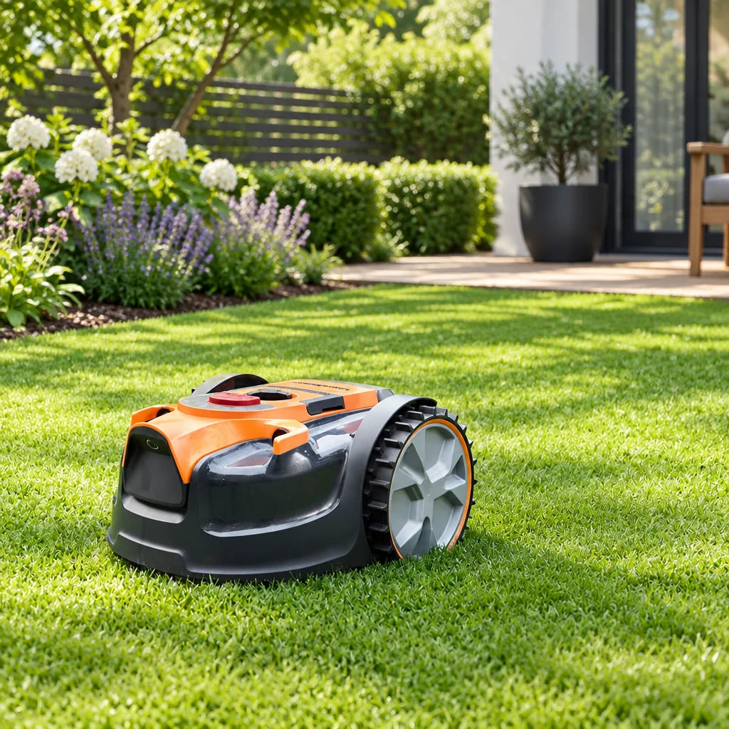 Robot tondeuse autonome 24 V sans fil périmétrique – mise en situation
