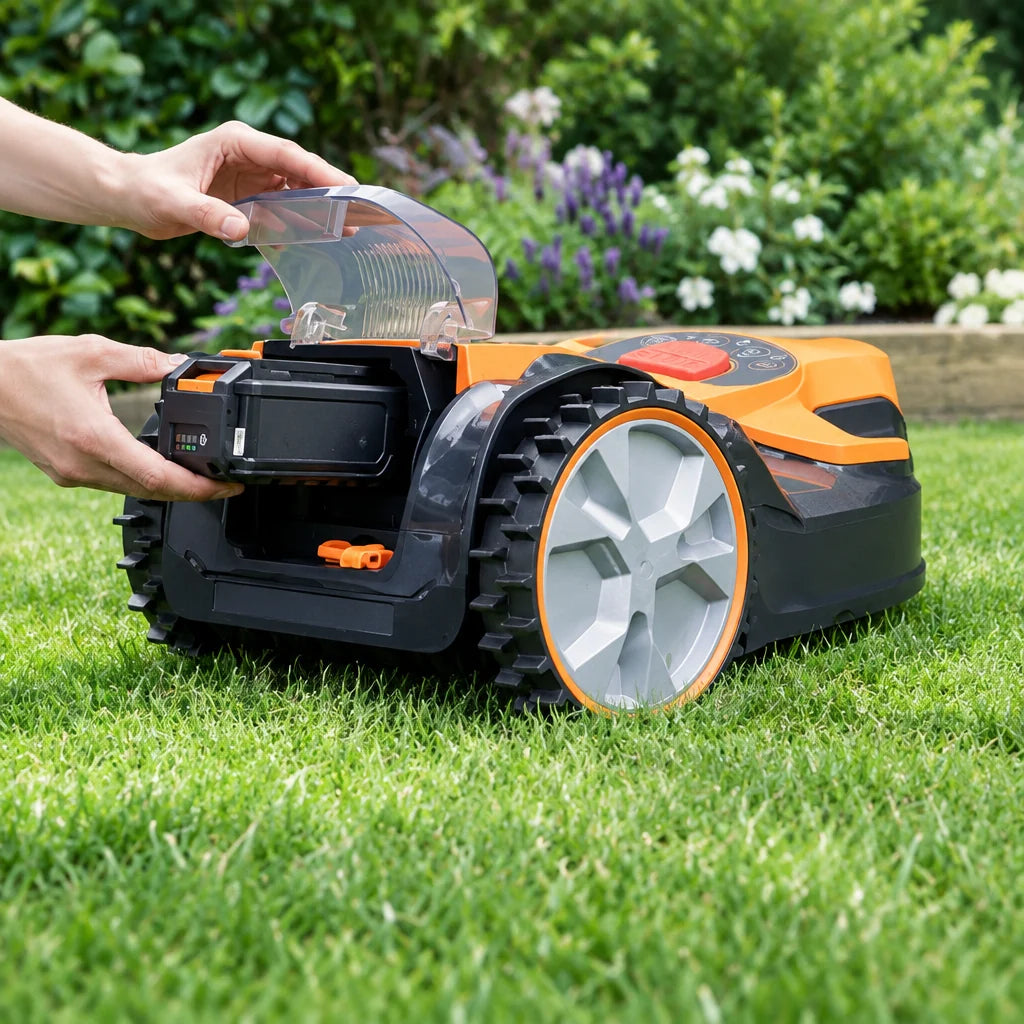 Robot tondeuse autonome 24 V sans fil périmétrique – vue complémentaire