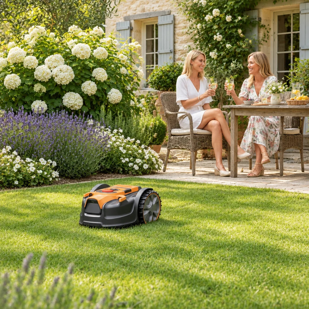 Robot tondeuse autonome sans fil périmétrique jusqu’à 300 m² – mise en situation