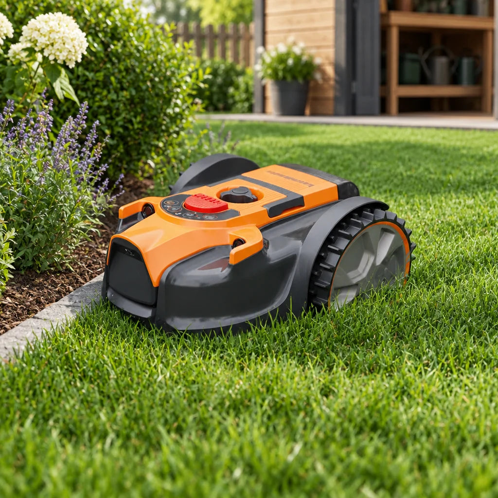 Robot tondeuse autonome sans fil périmétrique jusqu’à 300 m² – vue en utilisation