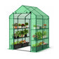 Walk-in greenhouse with shelves – opposite product angle