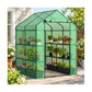 Walk-in greenhouse with shelves – patio growing setup