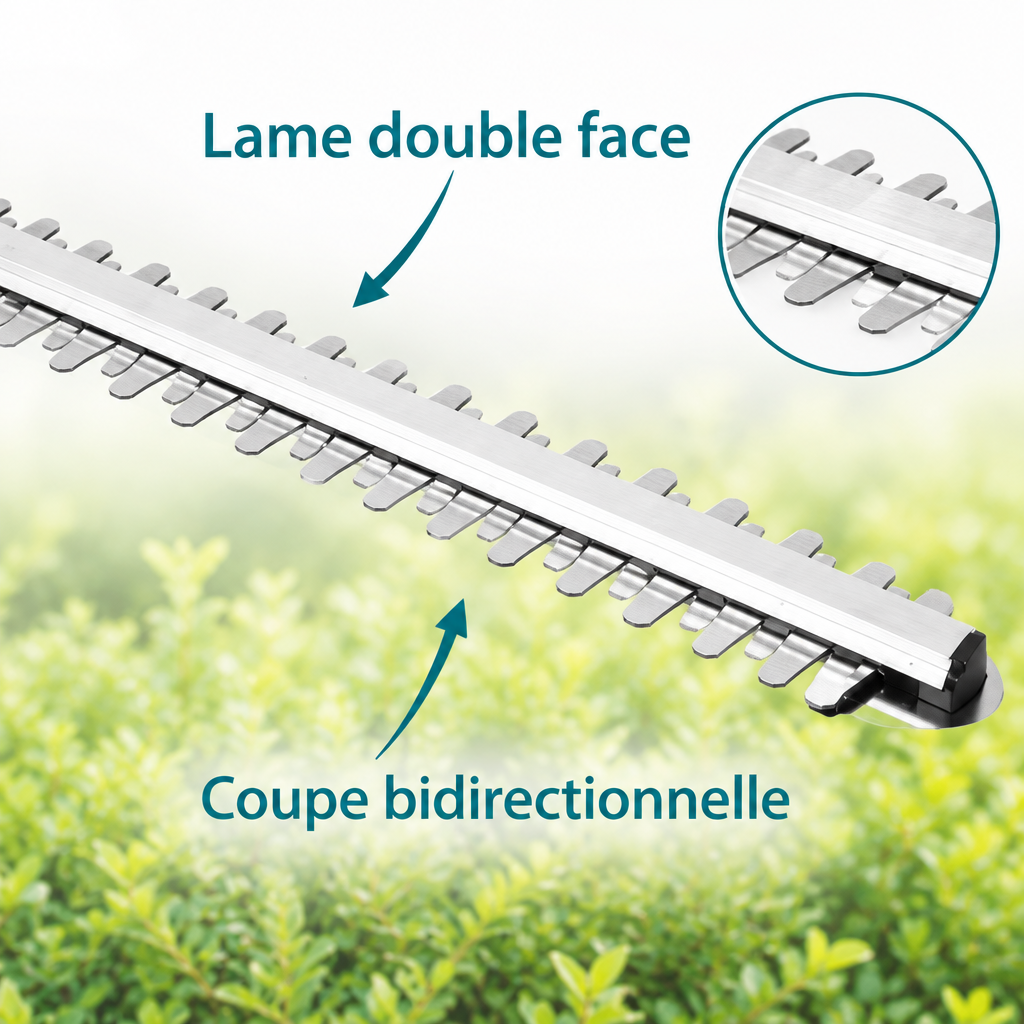 Lame double face du taille-haie