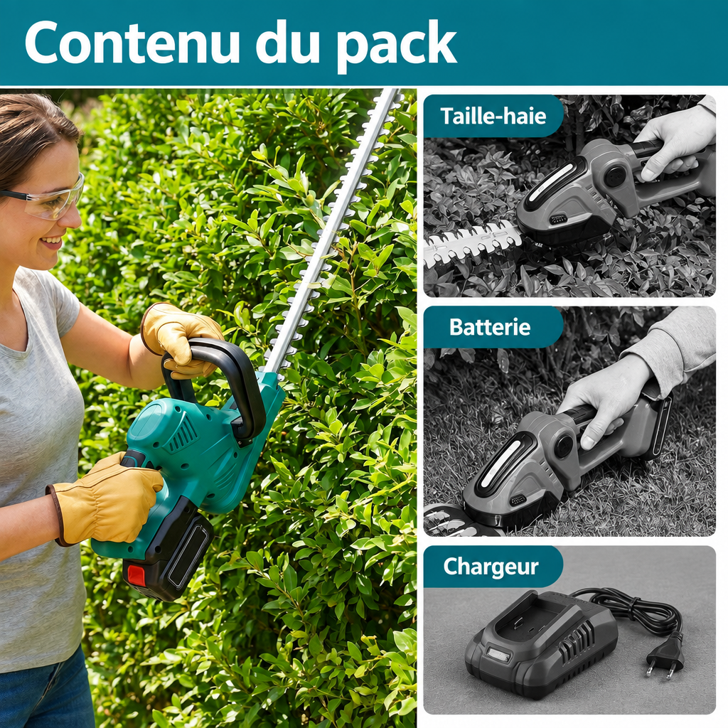 Contenu du pack du taille-haie sans fil