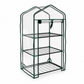 3-tier mini greenhouse with shelves – clear cover and empty metal shelves