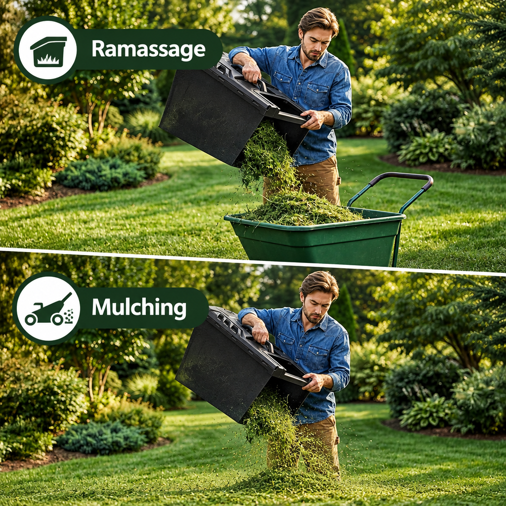 Tondeuse sans fil avec modes ramassage et mulching