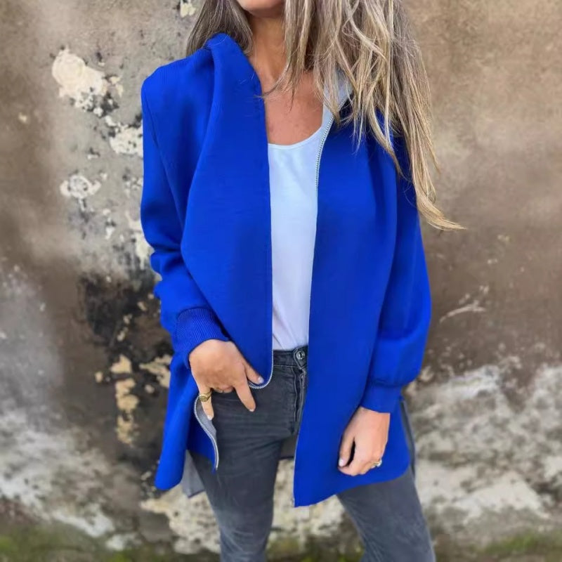 Spring Jacket for Women with Zip Closure and Casual Fit
