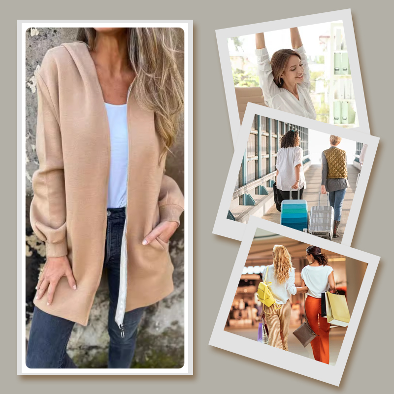 Spring Jacket for Women with Zip Closure and Casual Fit