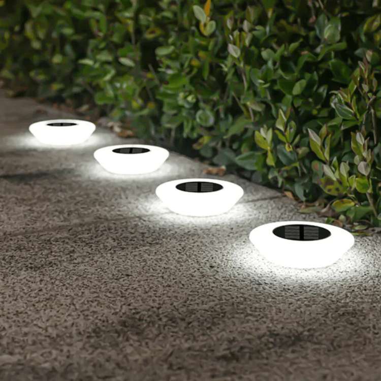 Lights with Solar Ground Design for Pathways with Warm LED Light and Stainless Steel Housing