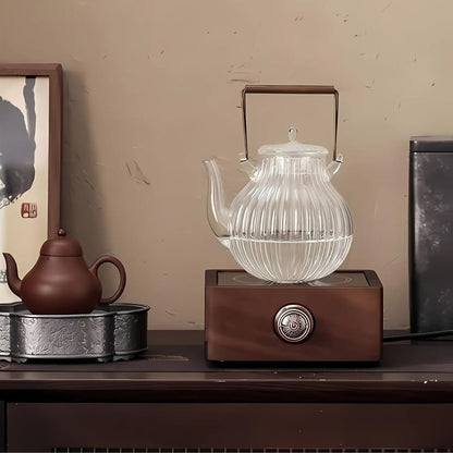 Warmer with Electric Tea Made of Walnut with Adjustable Temperature