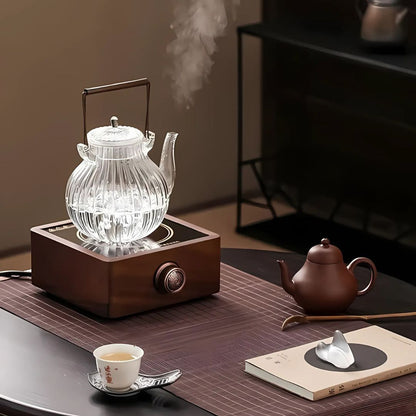 Warmer with Electric Tea Made of Walnut with Adjustable Temperature