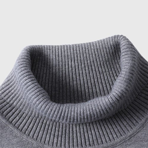 Classic Roll Neck Jumper for Men with Comfortable Fit and Timeless Style