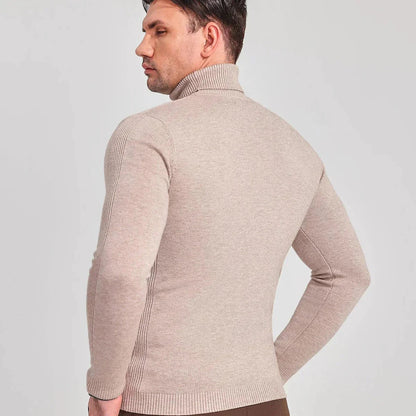 Classic Roll Neck Jumper for Men with Comfortable Fit and Timeless Style