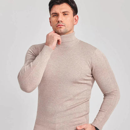 Classic Roll Neck Jumper for Men with Comfortable Fit and Timeless Style