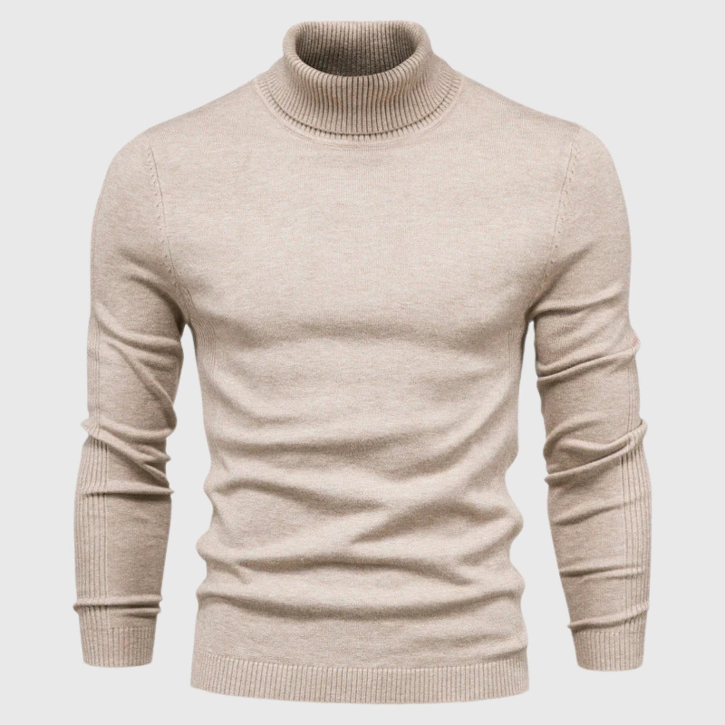 Classic Roll Neck Jumper for Men with Comfortable Fit and Timeless Style