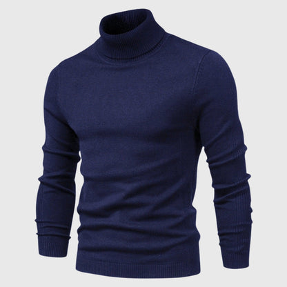 Classic Roll Neck Jumper for Men with Comfortable Fit and Timeless Style
