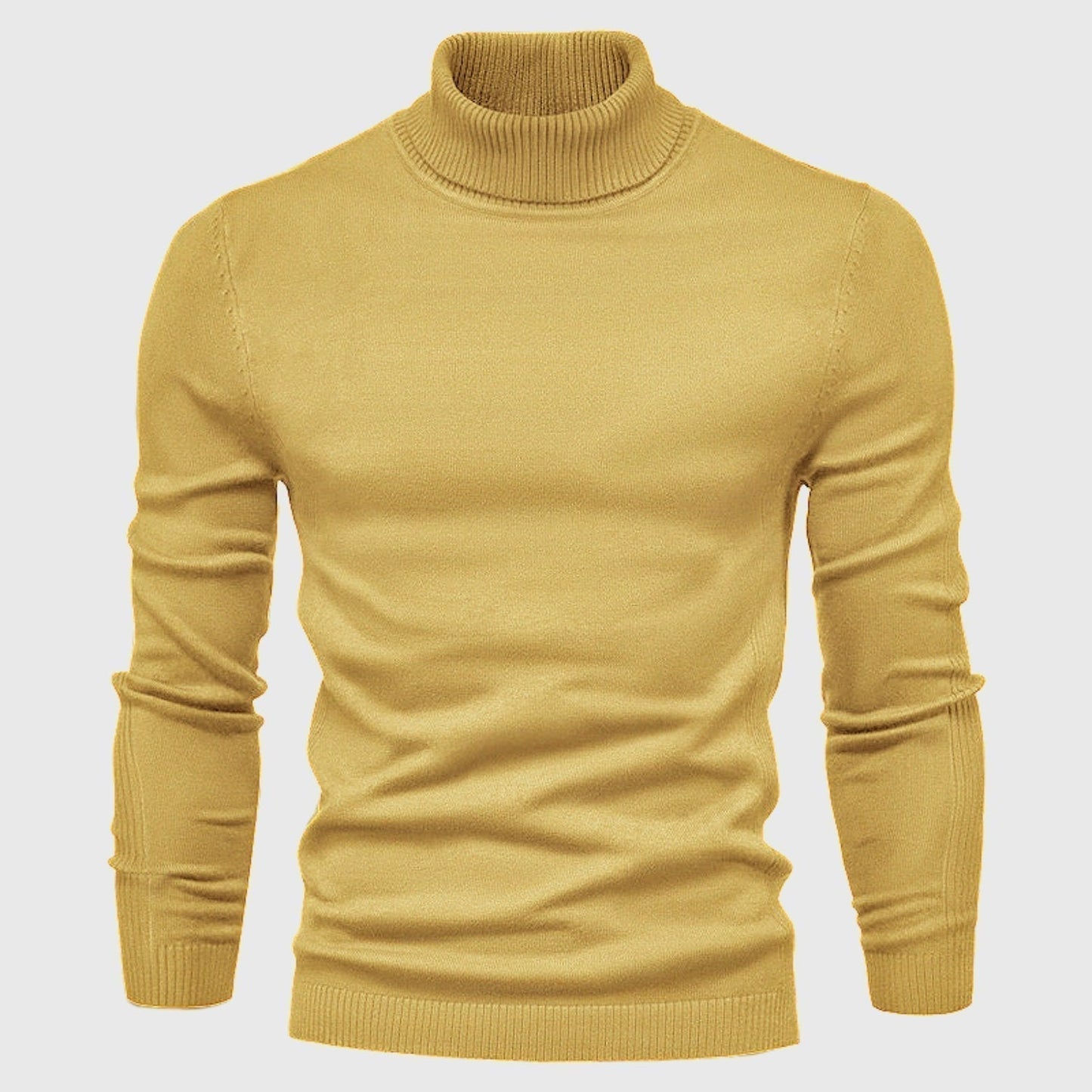 Classic Roll Neck Jumper for Men with Comfortable Fit and Timeless Style