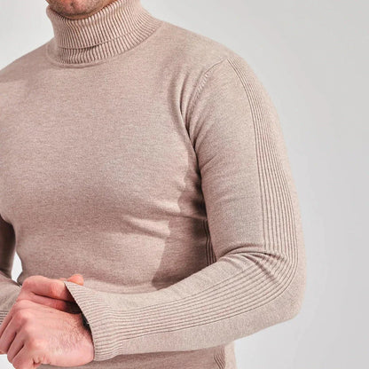 Classic Roll Neck Jumper for Men with Comfortable Fit and Timeless Style