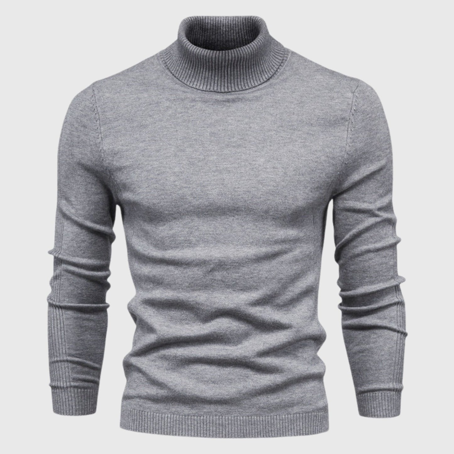 Classic Roll Neck Jumper for Men with Comfortable Fit and Timeless Style