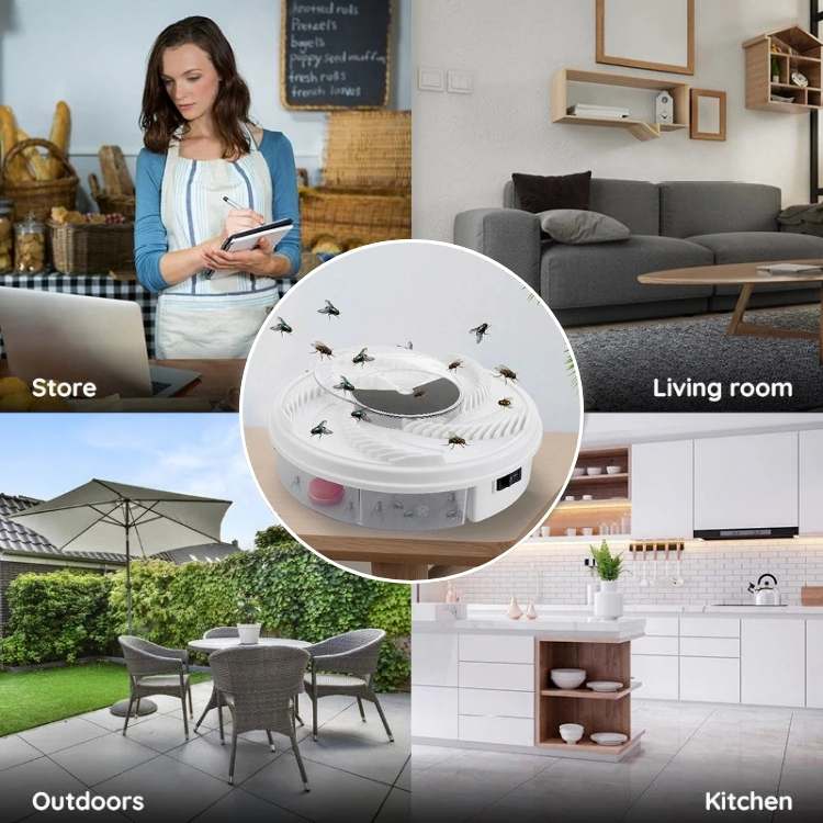 Electric Fly Trap with Silent Rotating System for Indoor and Outdoor Use