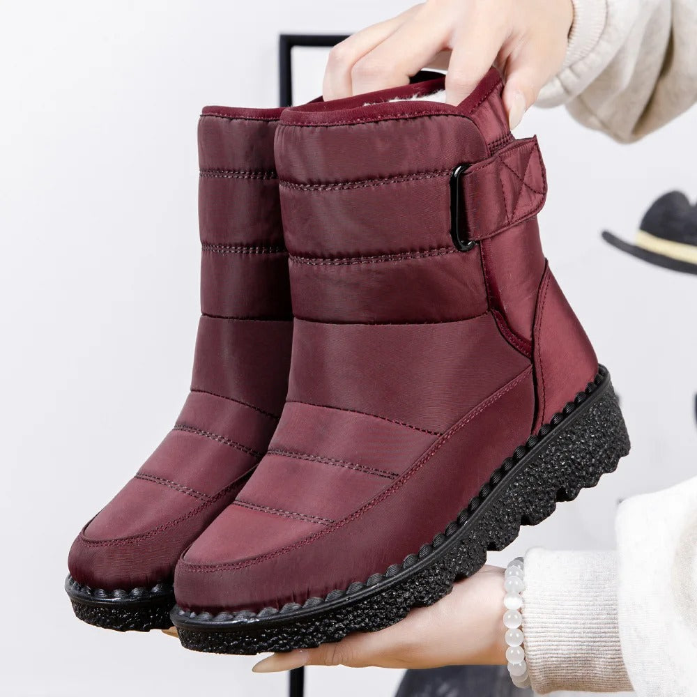 Boots with Waterproof Ladies Snow Non-Slip Sole for Warm Winter Boots for Ice and Snow