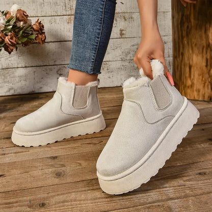 Boots with Ladies' Ankle Warm Lining for Comfortable Winter Boots with Non-Slip Sole