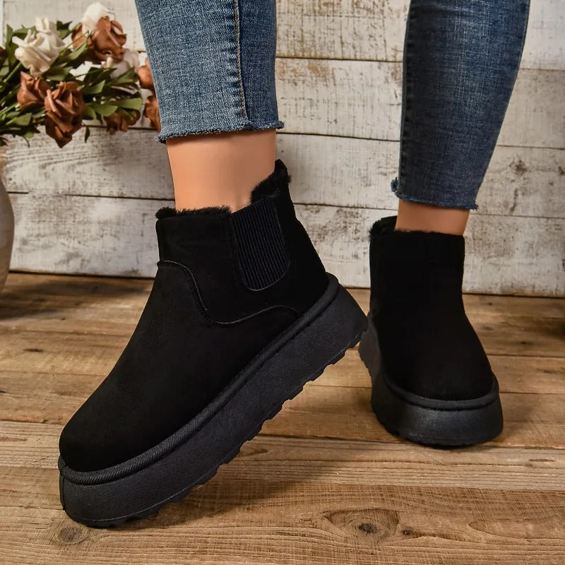 Boots with Ladies' Ankle Warm Lining for Comfortable Winter Boots with Non-Slip Sole