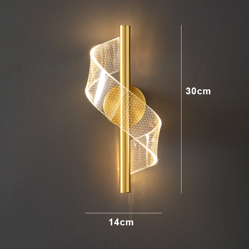 Wall Lamp with Modern LED Wavy Design and Adjustable Light Colours