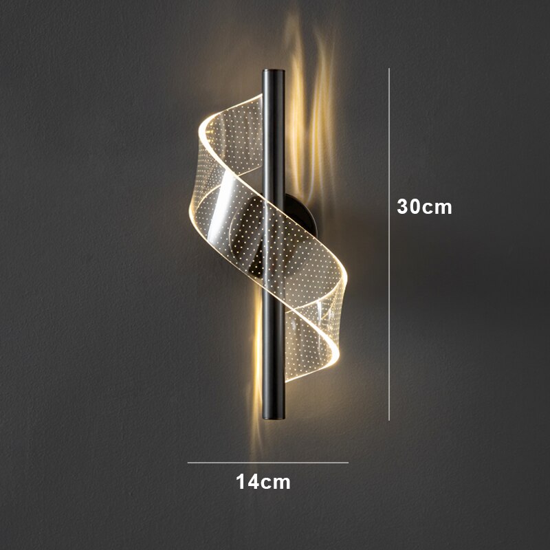 Wall Lamp with Modern LED Wavy Design and Adjustable Light Colours