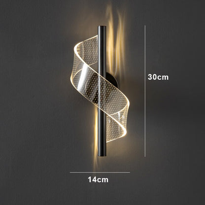 Wall Lamp with Modern LED Wavy Design and Adjustable Light Colours
