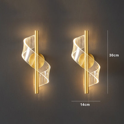 Wall Lamp with Modern LED Wavy Design and Adjustable Light Colours