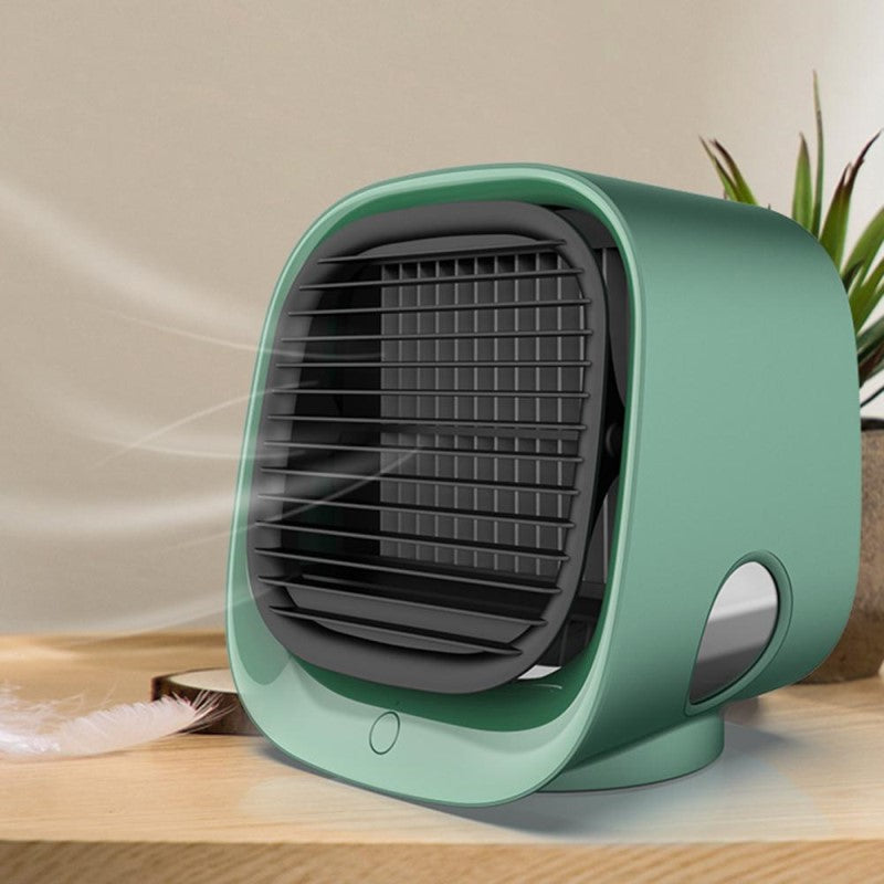 Compact Air Cooler and Humidifier with USB Power and Silent Cooling