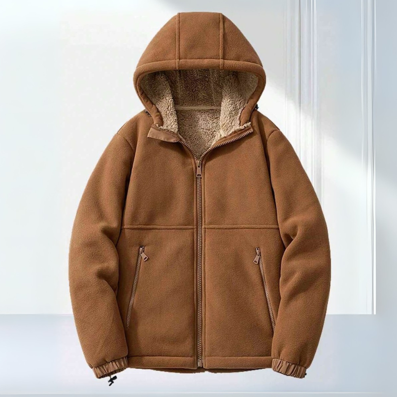 Fleeceshield Men's Jacket with Hood for Warm, Comfortable and Practical
