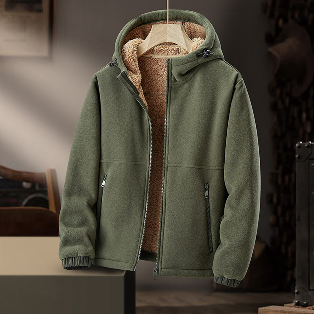 Fleeceshield Men's Jacket with Hood for Warm, Comfortable and Practical