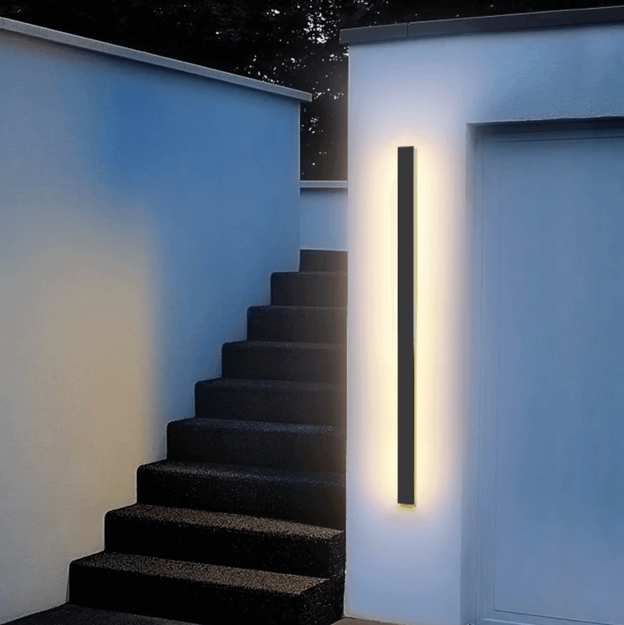 Light Sleek Vertical LED Wall for Weatherproof Outdoor Elegance
